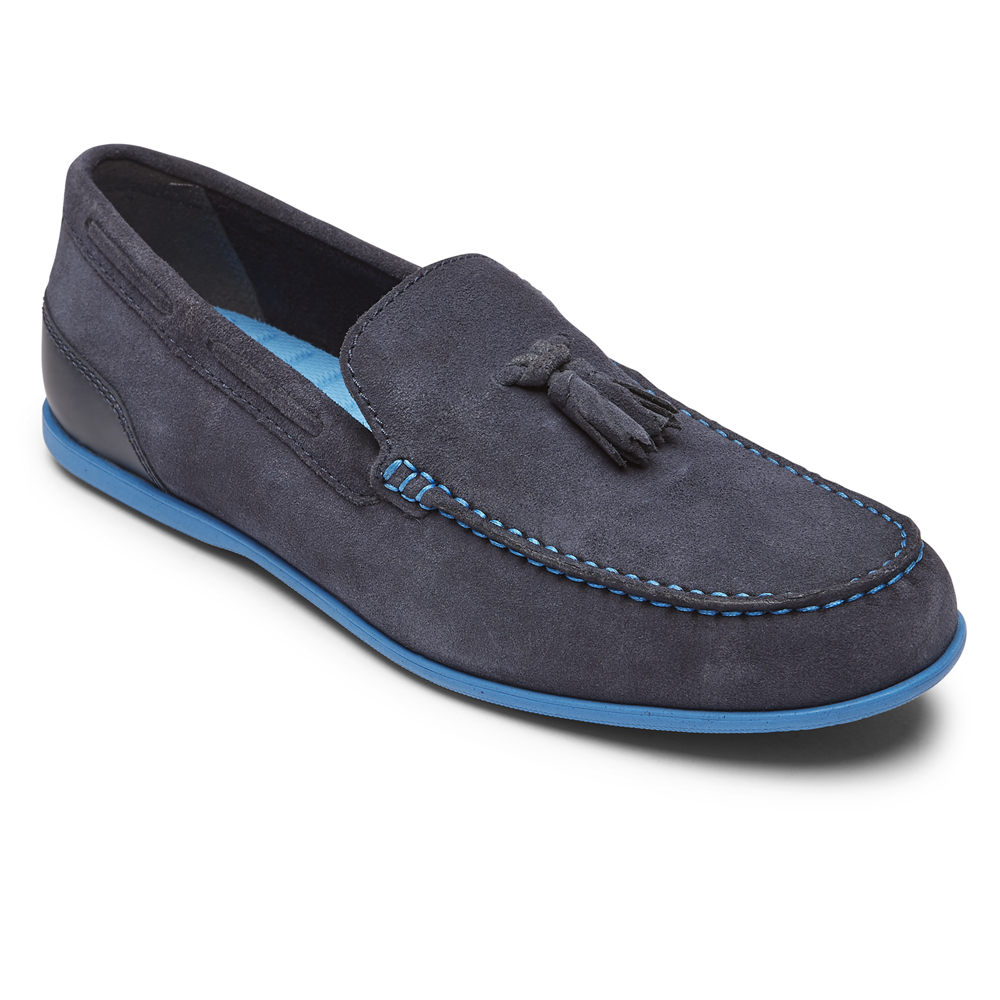 Rockport Singapore Mens Loafers - Malcom Tassel Blue - XF7134968